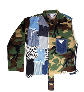 Patchwork Military Top