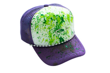 Load image into Gallery viewer, Purple x Green Splattered Trucker Hat