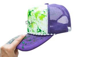 Purple x Green Splattered Trucker Hat