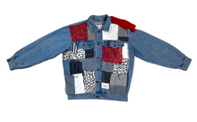 Load image into Gallery viewer, Red Patchwork Denin Jacket