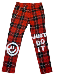 JUST DO IT Red Flannel Pants