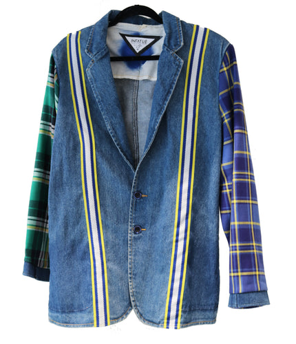 Multi Flannel Denim Blazer